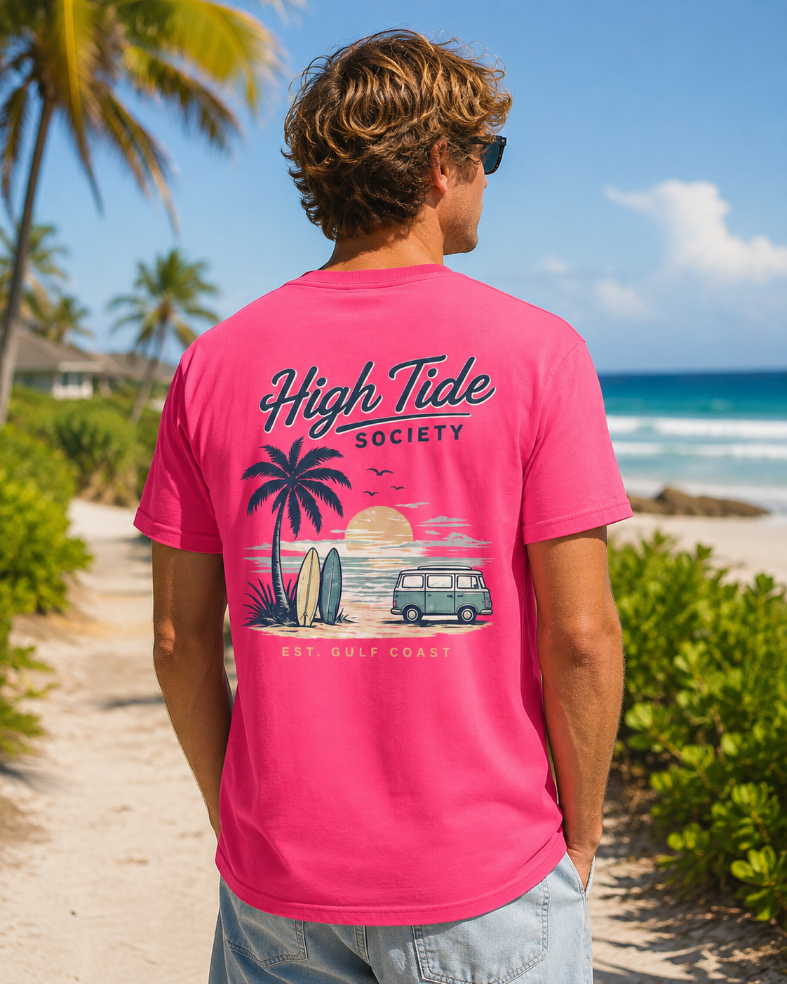 High Tide Society Gulf Coast Tee | Heart & Hands Signature Beach Line