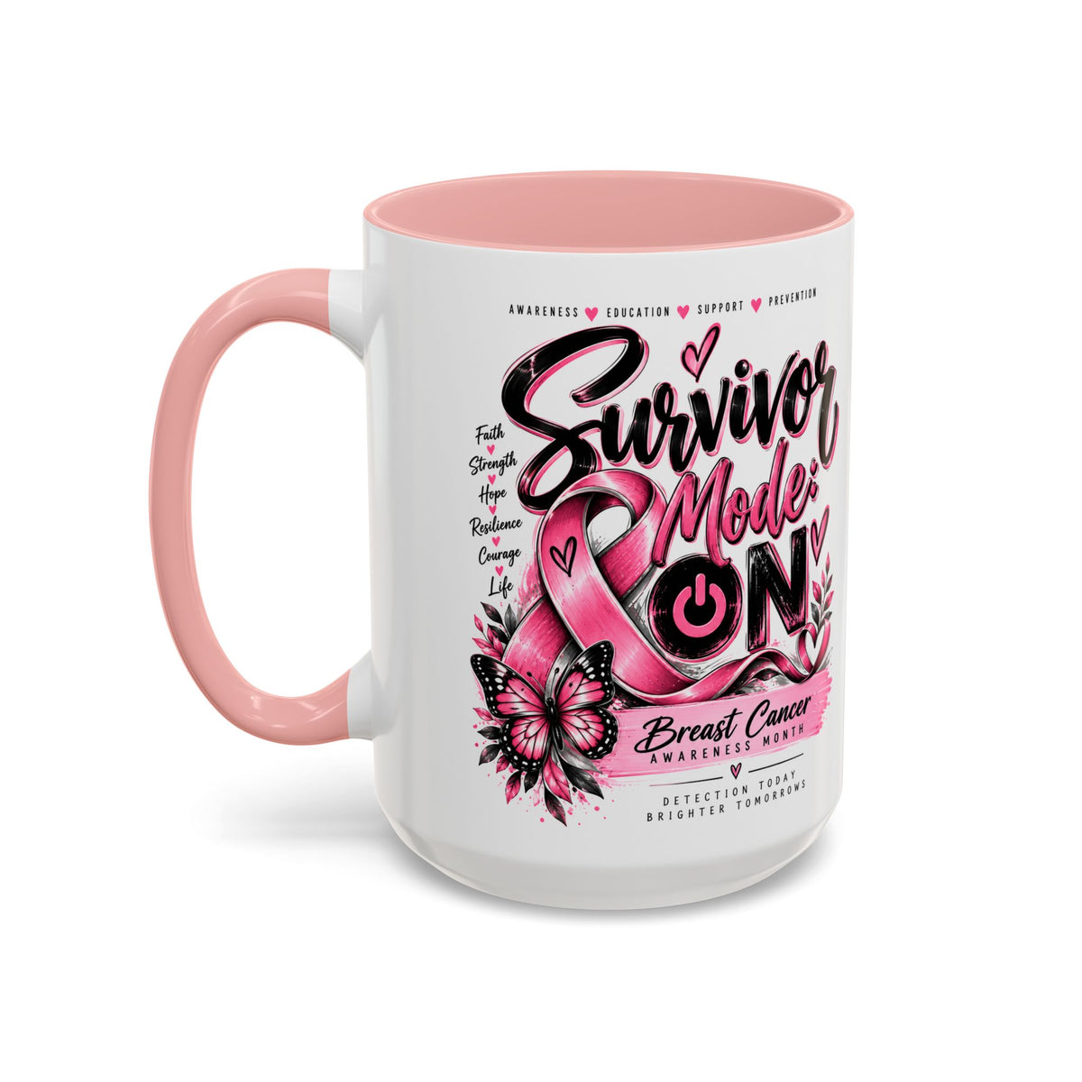 Survivor Mode: ON Breast Cancer Awareness Mug