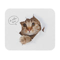 Peekaboo Cat with Speech Bubble Mouse Pad