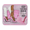 Keep Your Heels Head & Standards High Mouse Pad | Fashion Desk Mat | Pink Office Decor | Chic Gift for Women