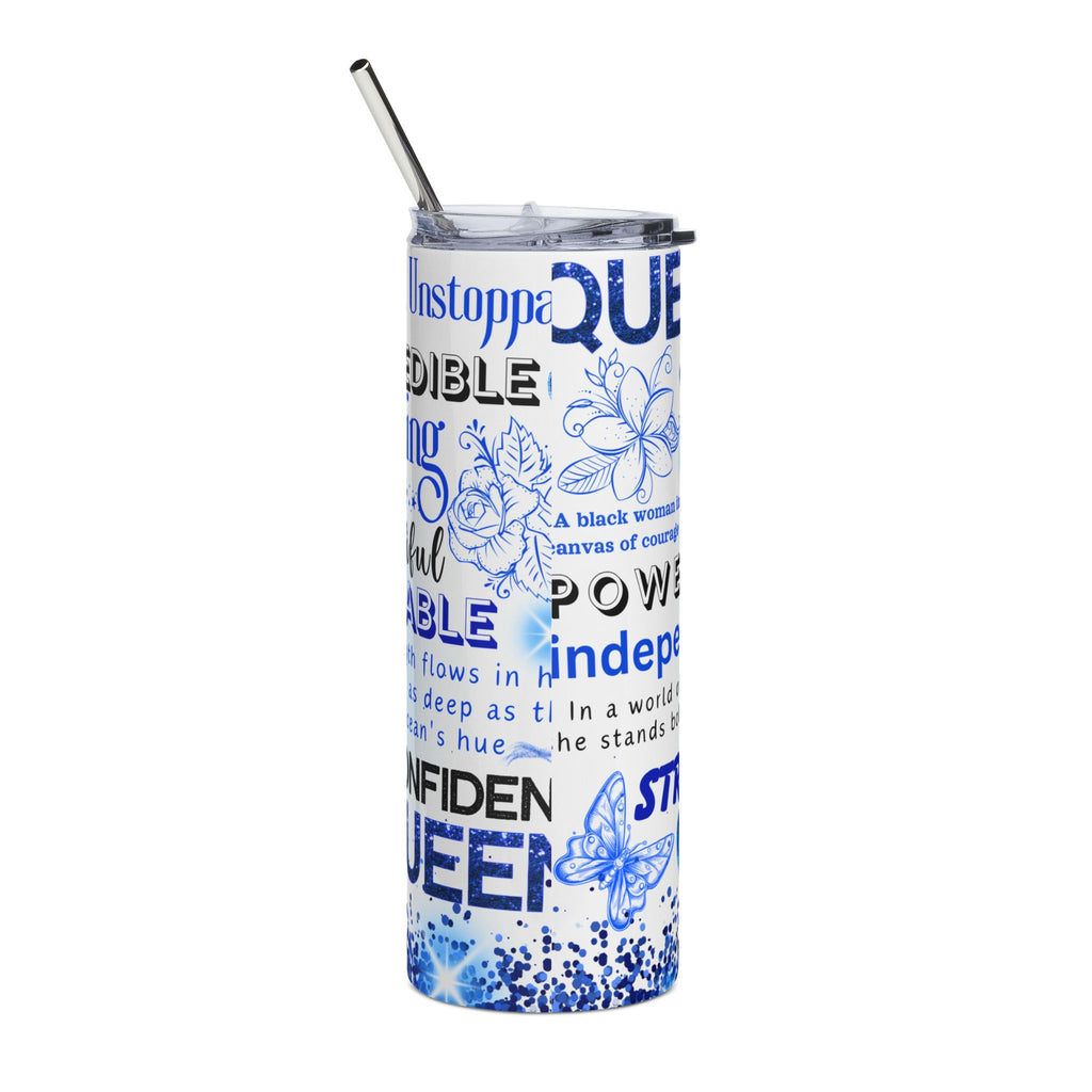 Bold Blue Queen 20oz Stainless Steel Tumbler | Inspirational Gift for Strong Women