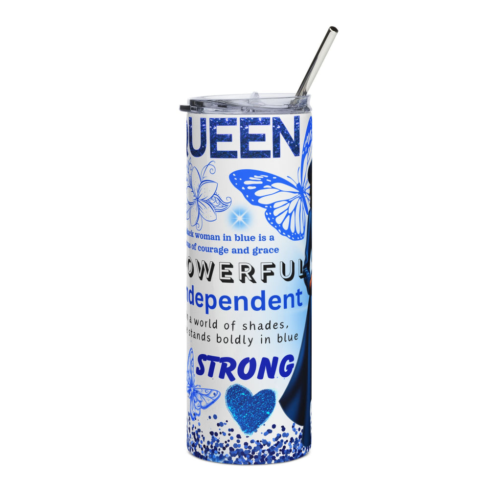 Bold Blue Queen 20oz Stainless Steel Tumbler | Inspirational Gift for Strong Women