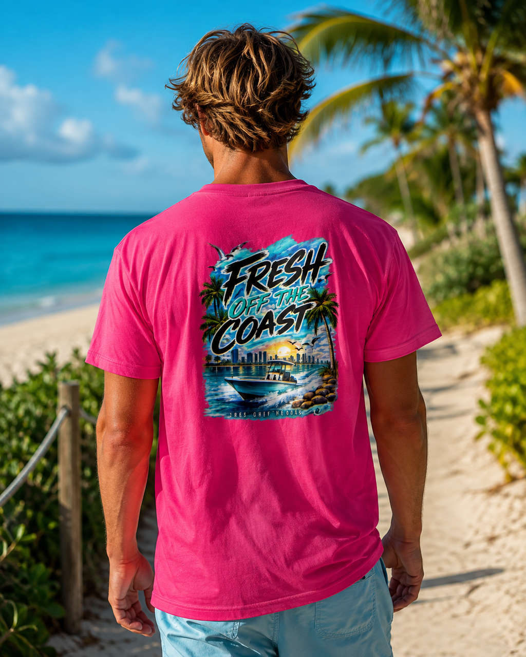 Fresh Off the Coast | Gulf Coast Tee | Heart & Hands Signature Beach Line