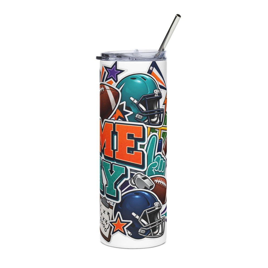 Game Day Football Slim Tumbler | 20 oz Sports Tumbler