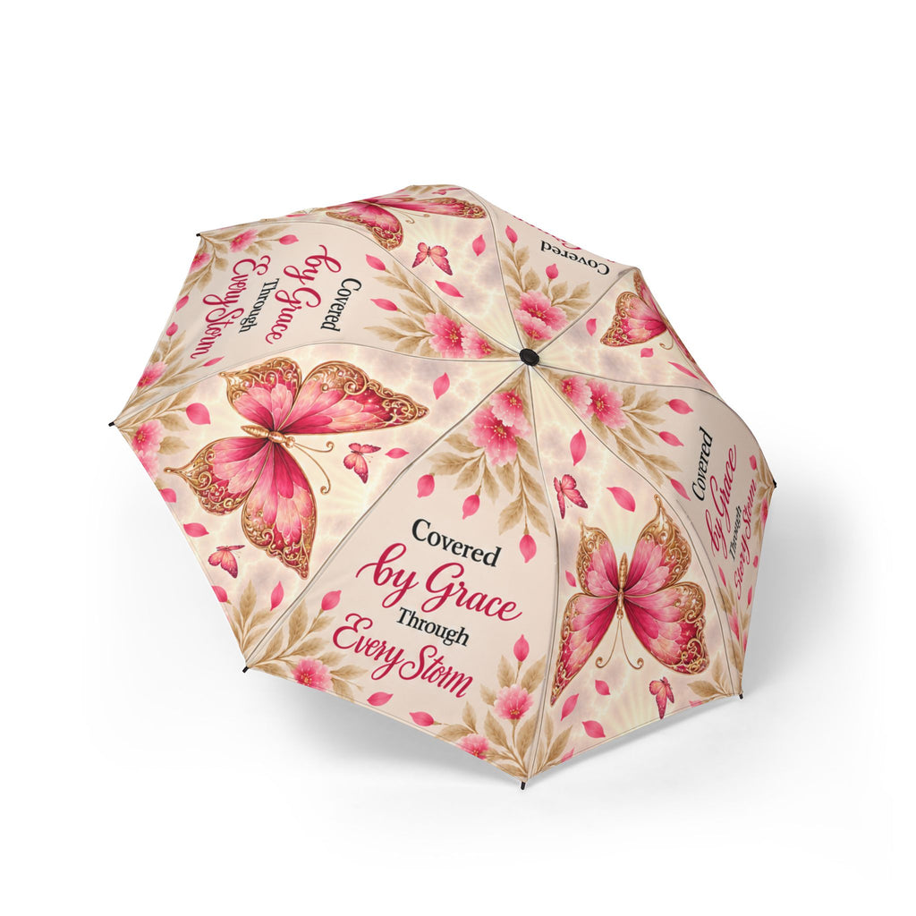 Through Every Storm Butterfly Umbrella | Faith-Inspired Foldable Umbrella