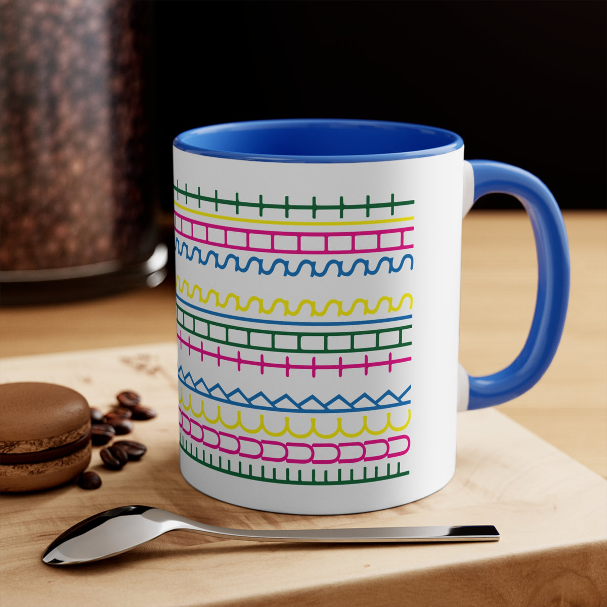 Colorful Hidden-Message Blue Accent Mug – 15 oz