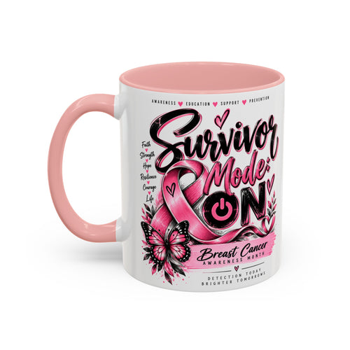 Survivor Mode: ON Breast Cancer Awareness Mug