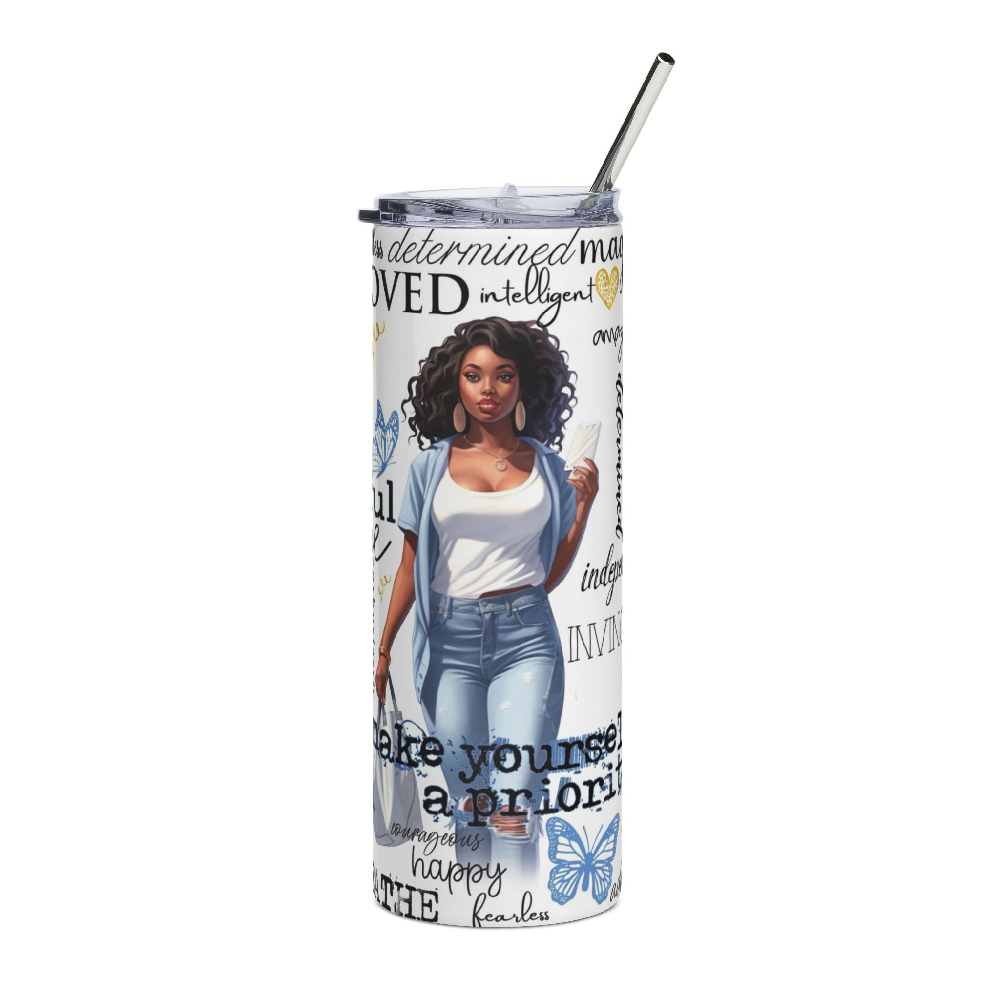 Confident Black Woman Affirmations Tumbler | 20oz Stainless Steel