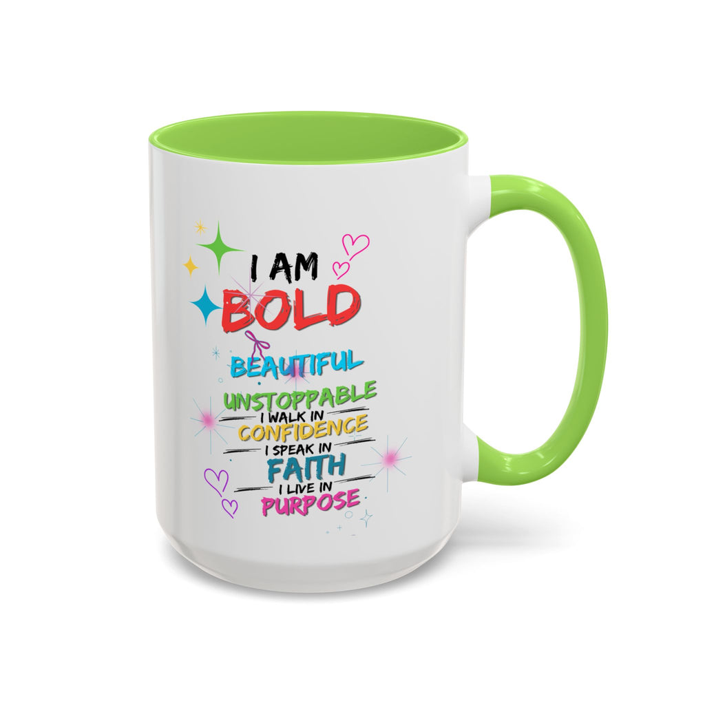 I Am Bold Inspirational Accent Mug (11 oz, 15 oz)