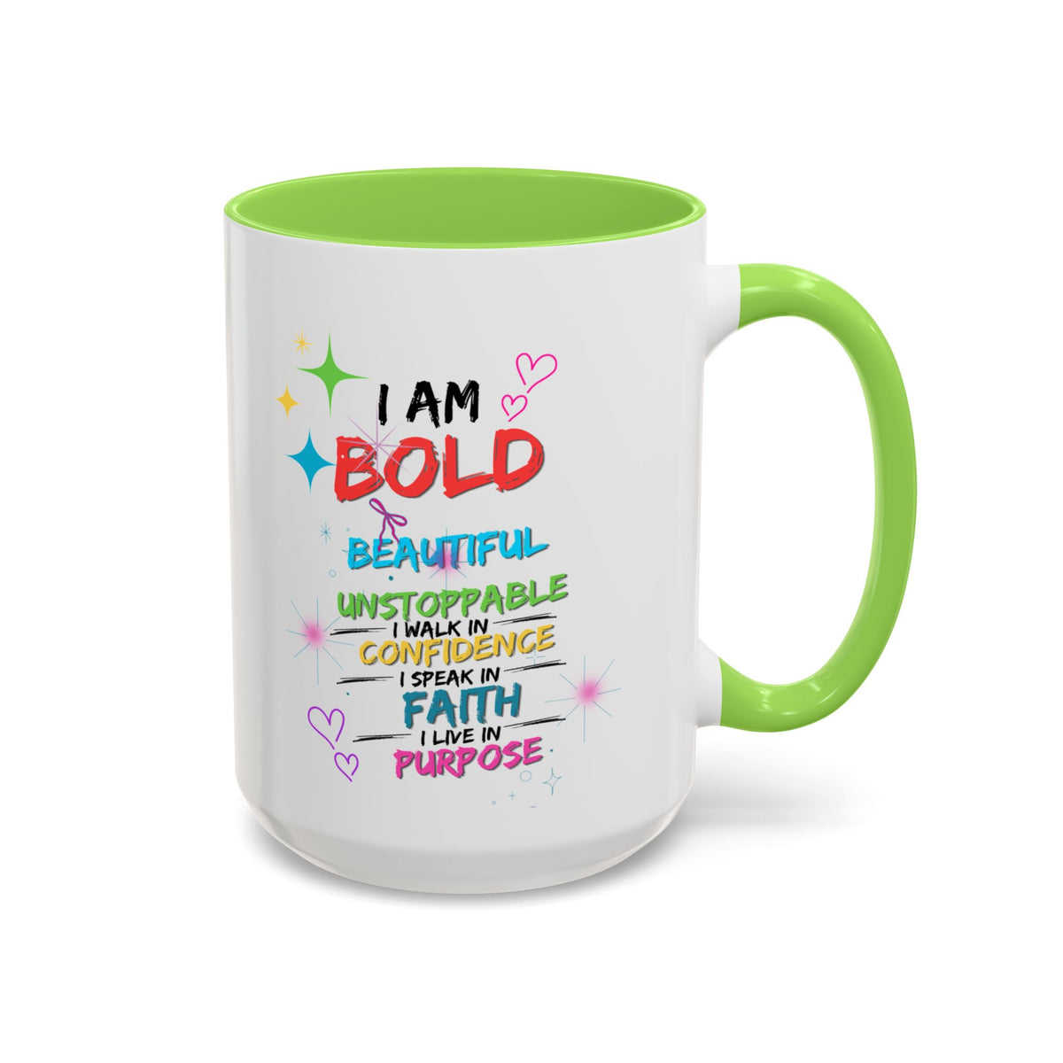 I Am Bold Inspirational Accent Mug (11 oz, 15 oz)