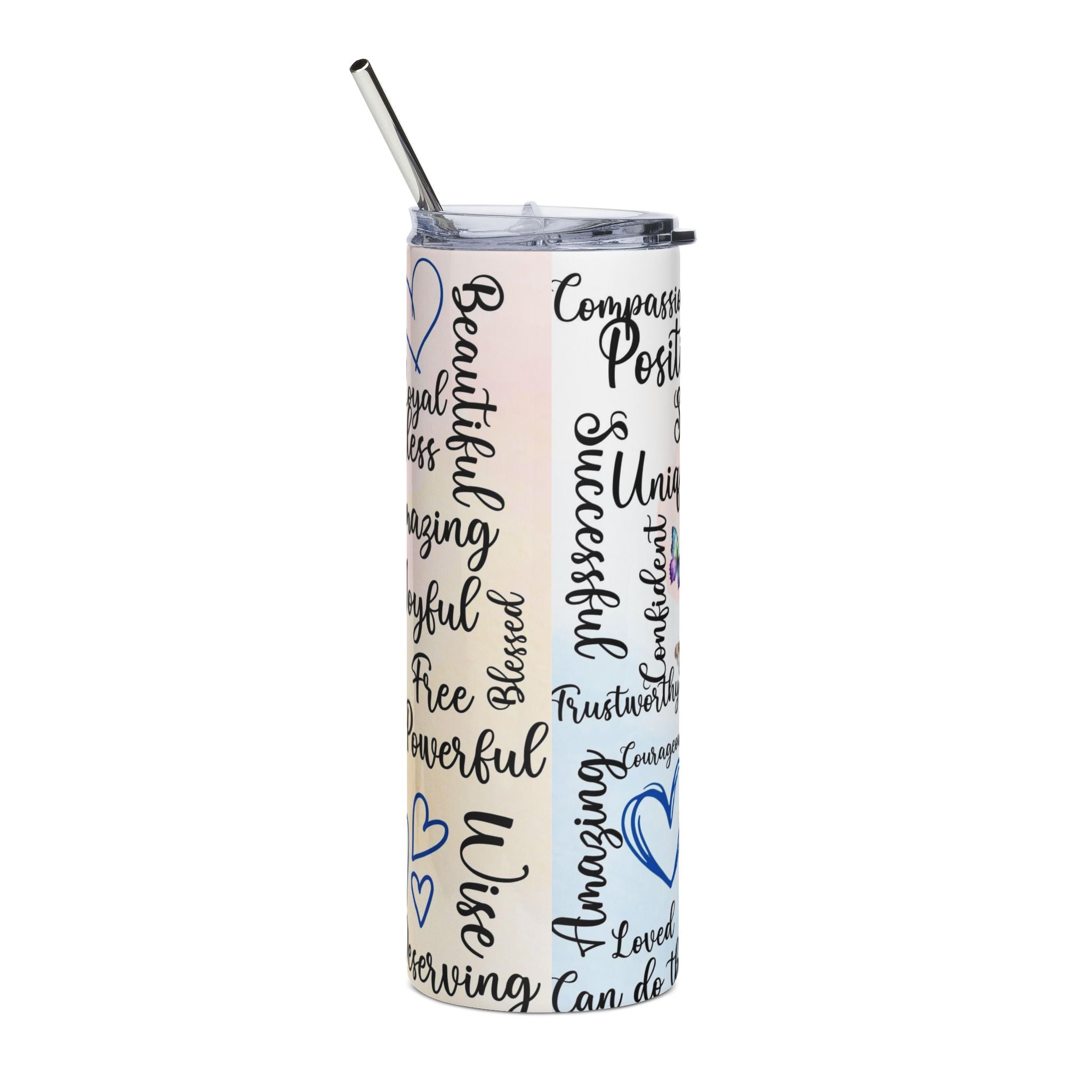 I Am Confident Inspirational Tumbler | 20oz Stainless Steel Skinny Tumbler