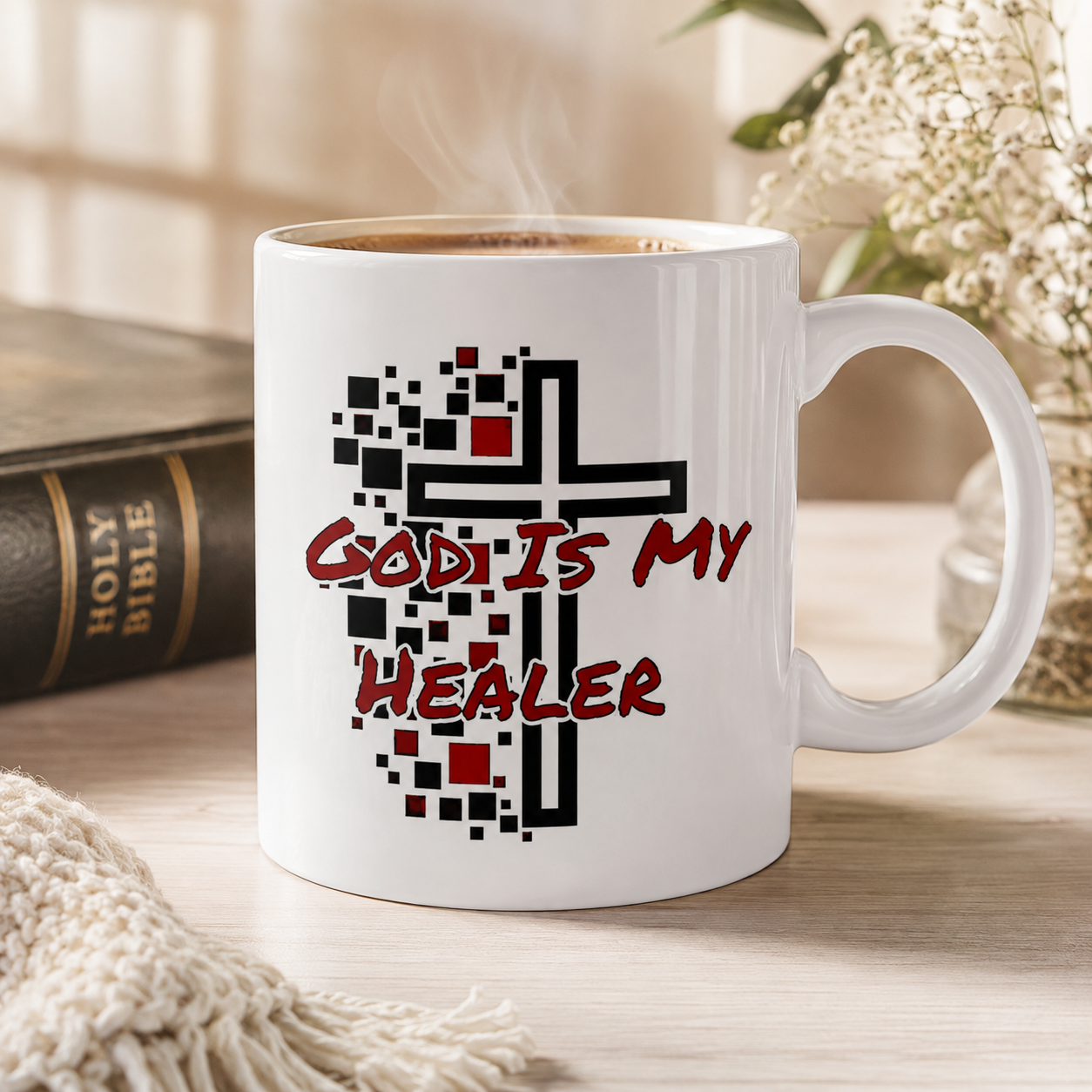 God Is My Healer Christian Coffee Mug|11 oz Ceramic Faith Inspired Gift