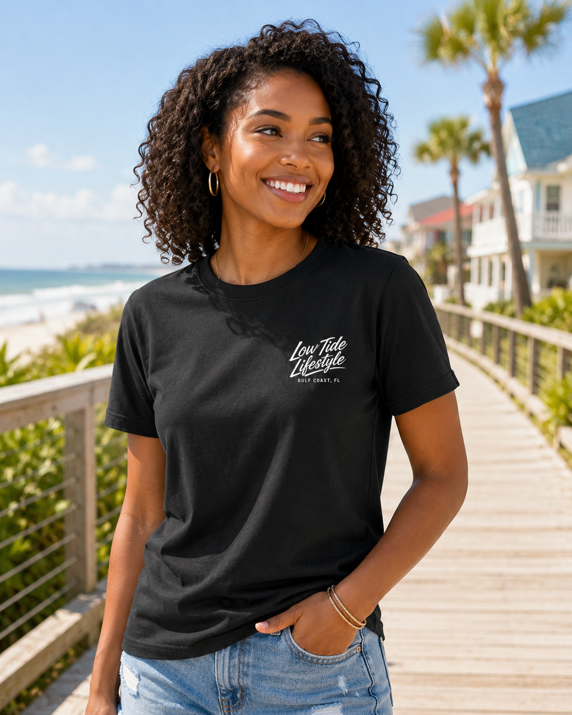 Low Tide Lifestyle Gulf Coast Tee | Heart & Hands Signature Beach Line