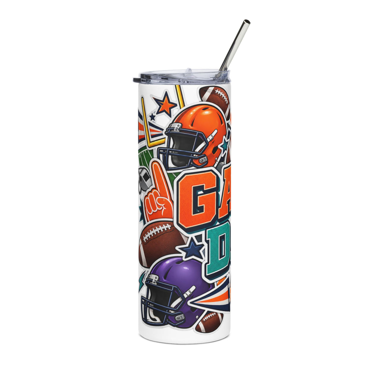 Game Day Football Slim Tumbler | 20 oz Sports Tumbler