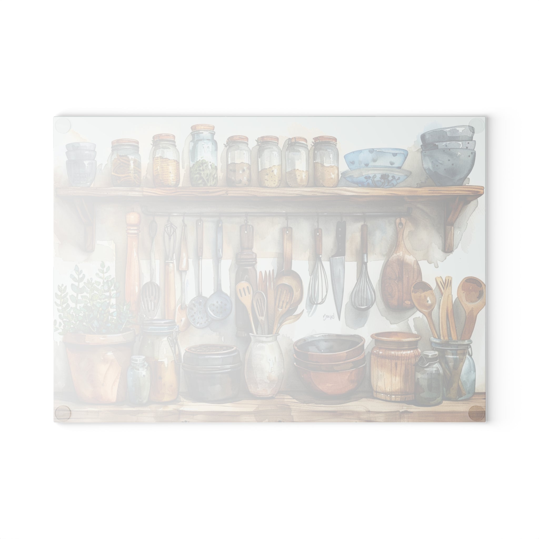 Rustic Kitchen Glass Cutting Board | Farmhouse Kitchen Decor & Serving Board | Add Your Name, Recipe or Family Design
