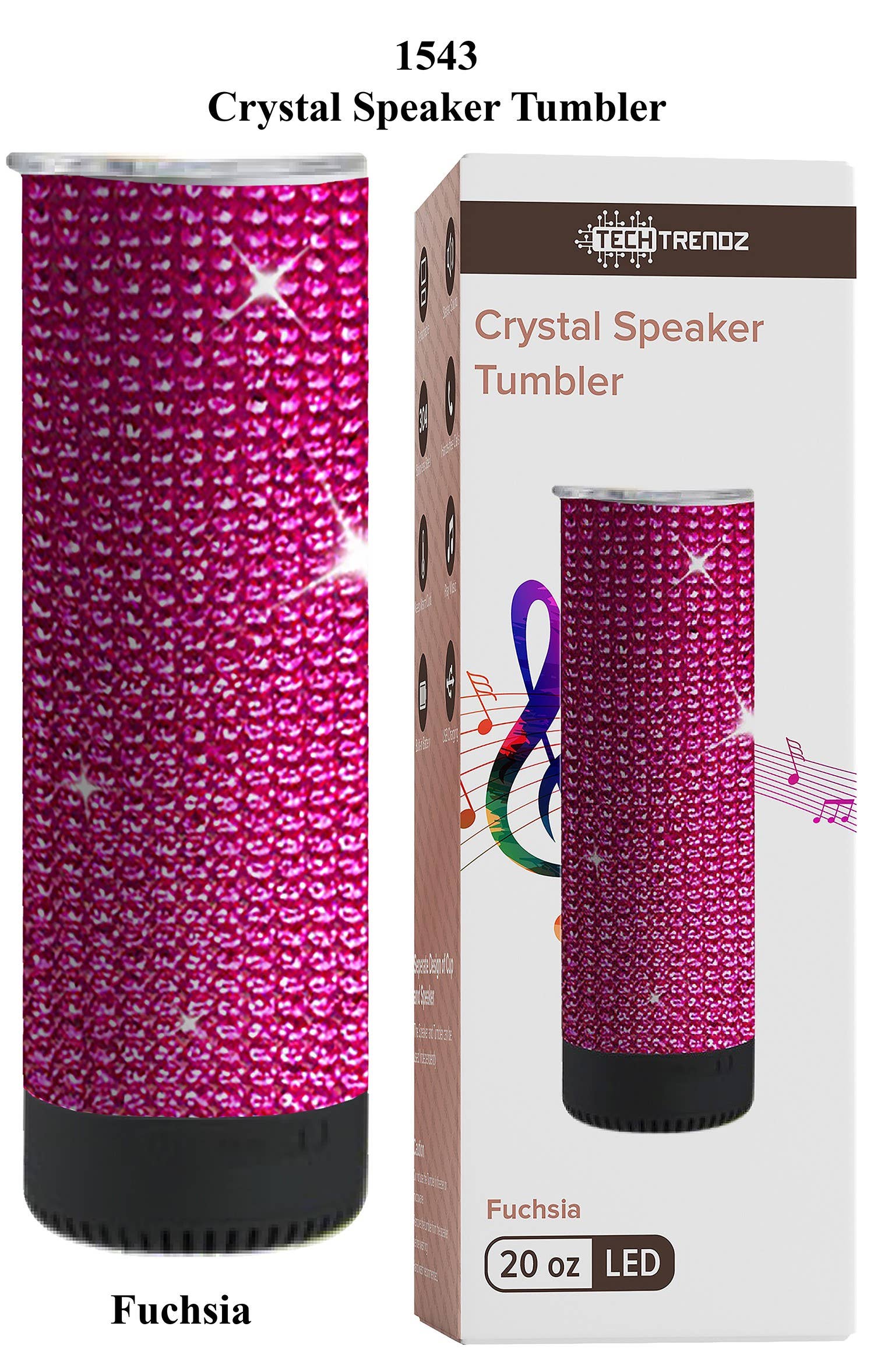 20 oz Crystal Bluetooth Speaker Tumbler