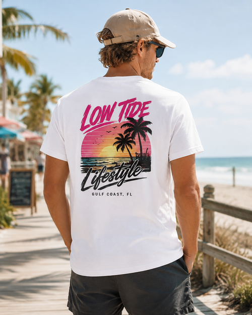 Neon Low Tide Lifestyle Gulf Coast Tee | Heart & Hands Signature Beach Line
