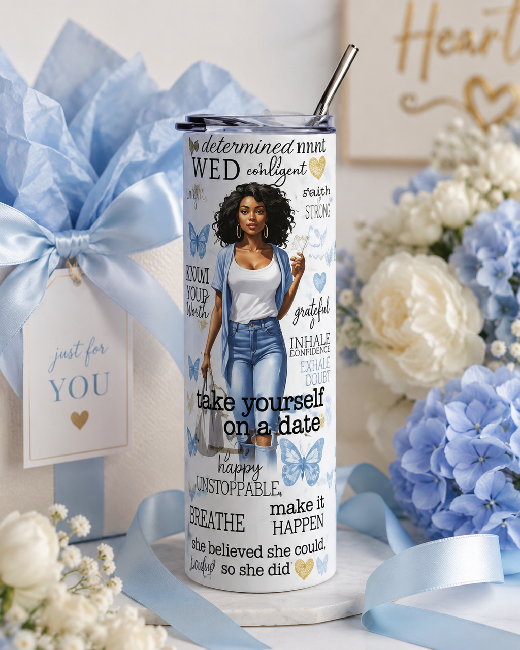 Confident Black Woman Affirmations Tumbler | 20oz Stainless Steel