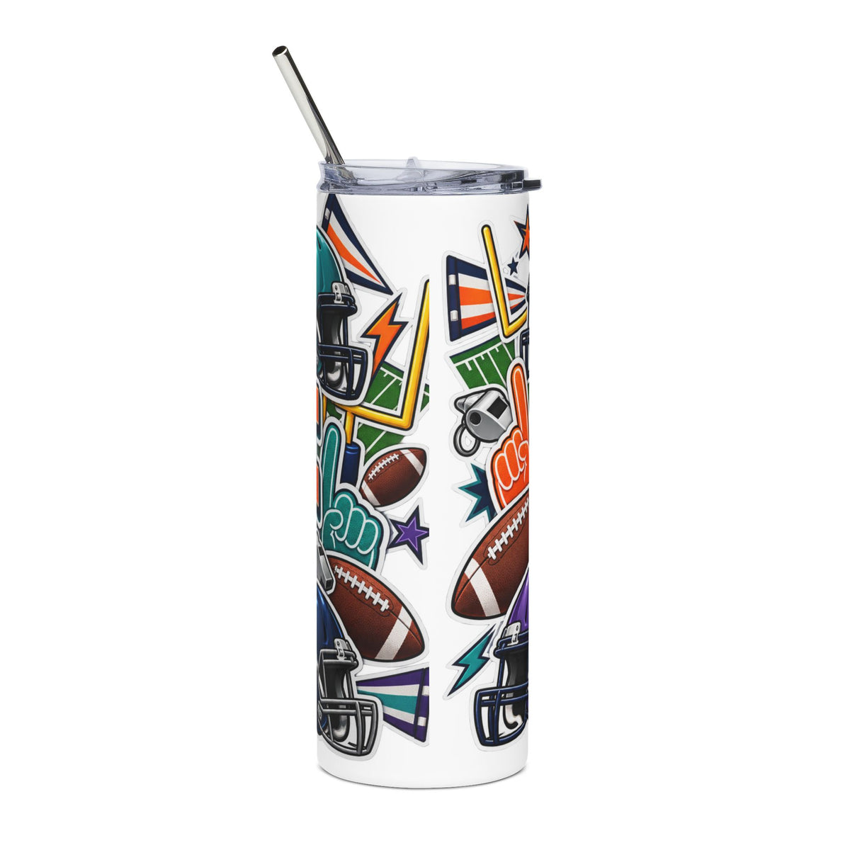 Game Day Football Slim Tumbler | 20 oz Sports Tumbler