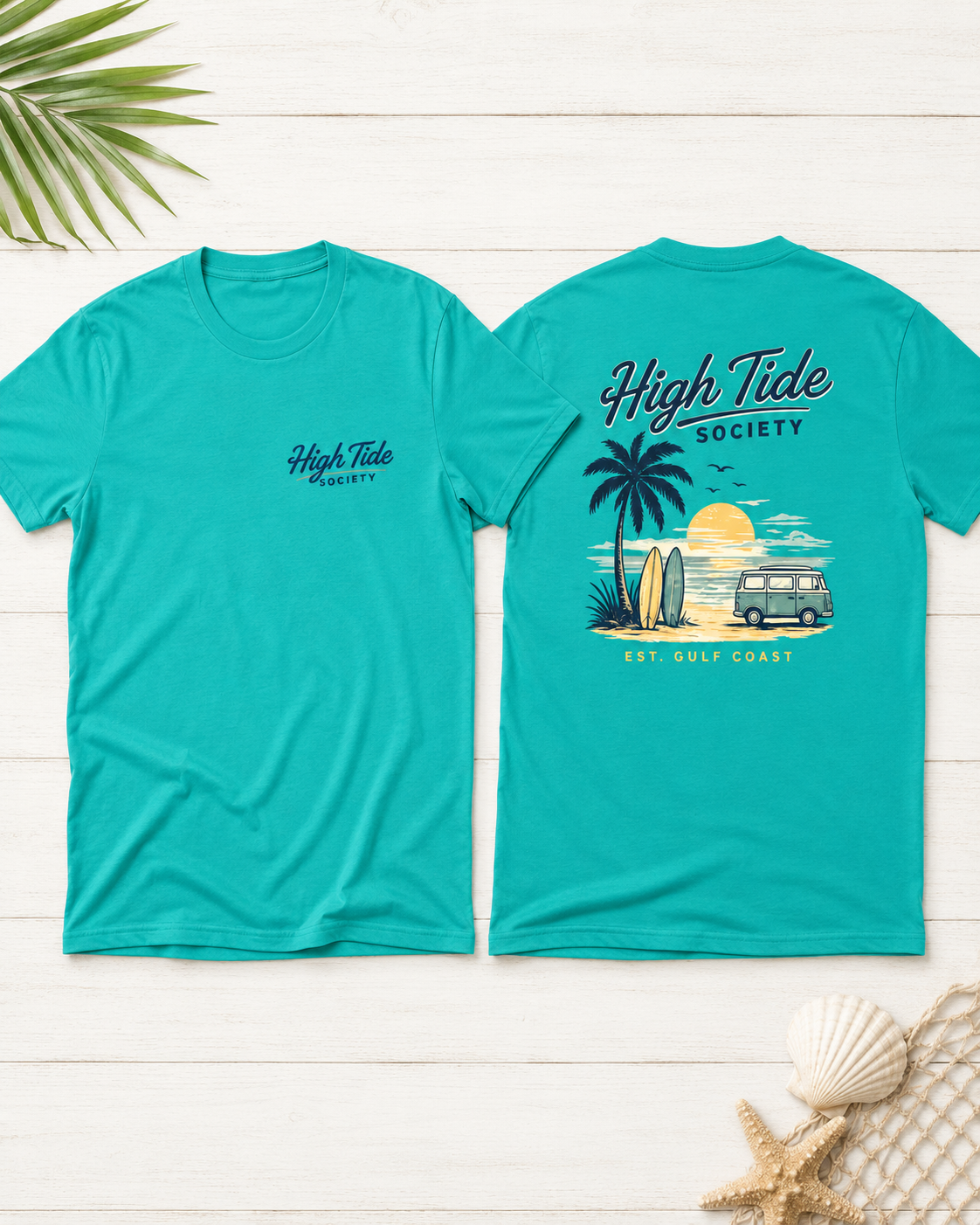 High Tide Society Gulf Coast Tee | Heart & Hands Signature Beach Line