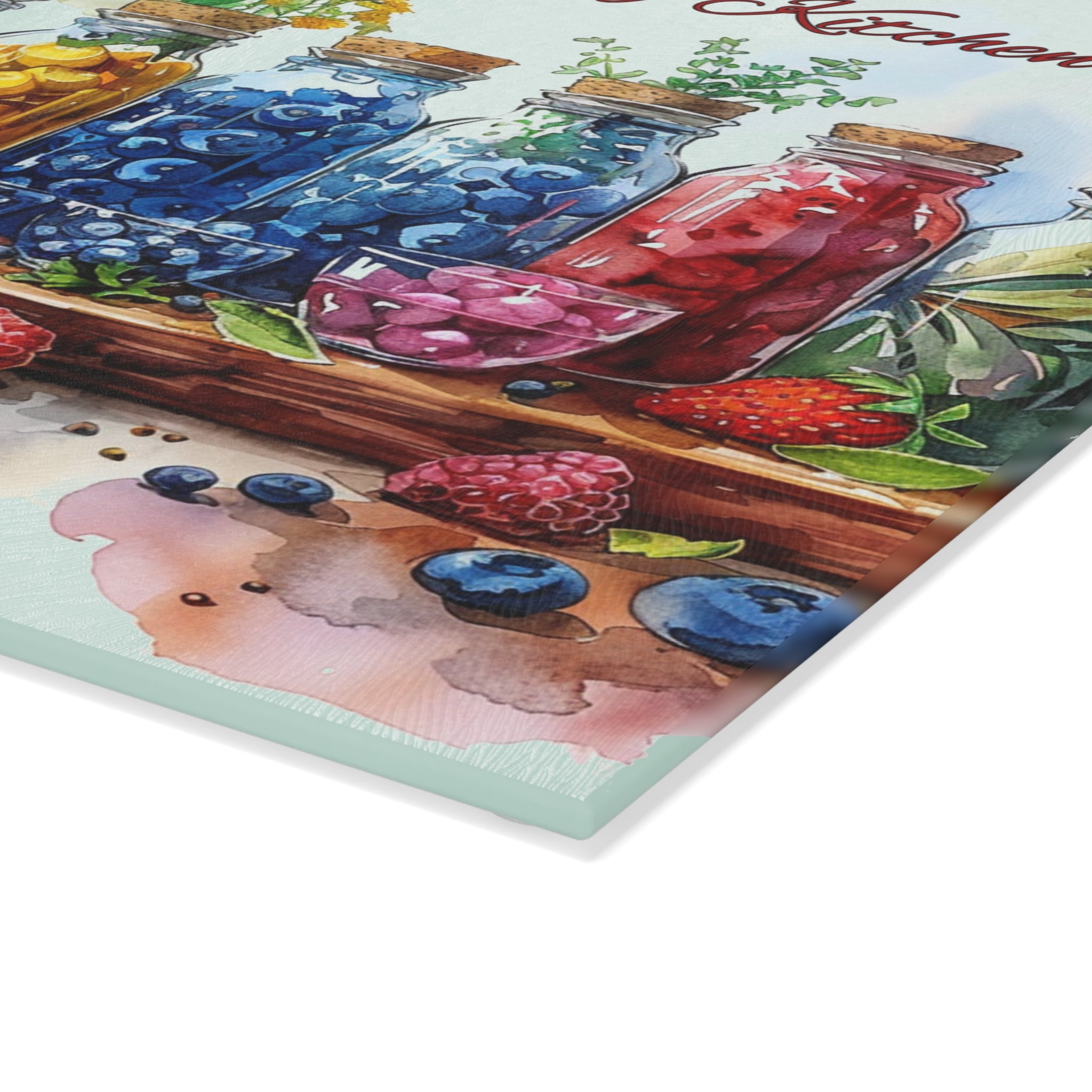 Colorful Mason Jar Glass Cutting Board