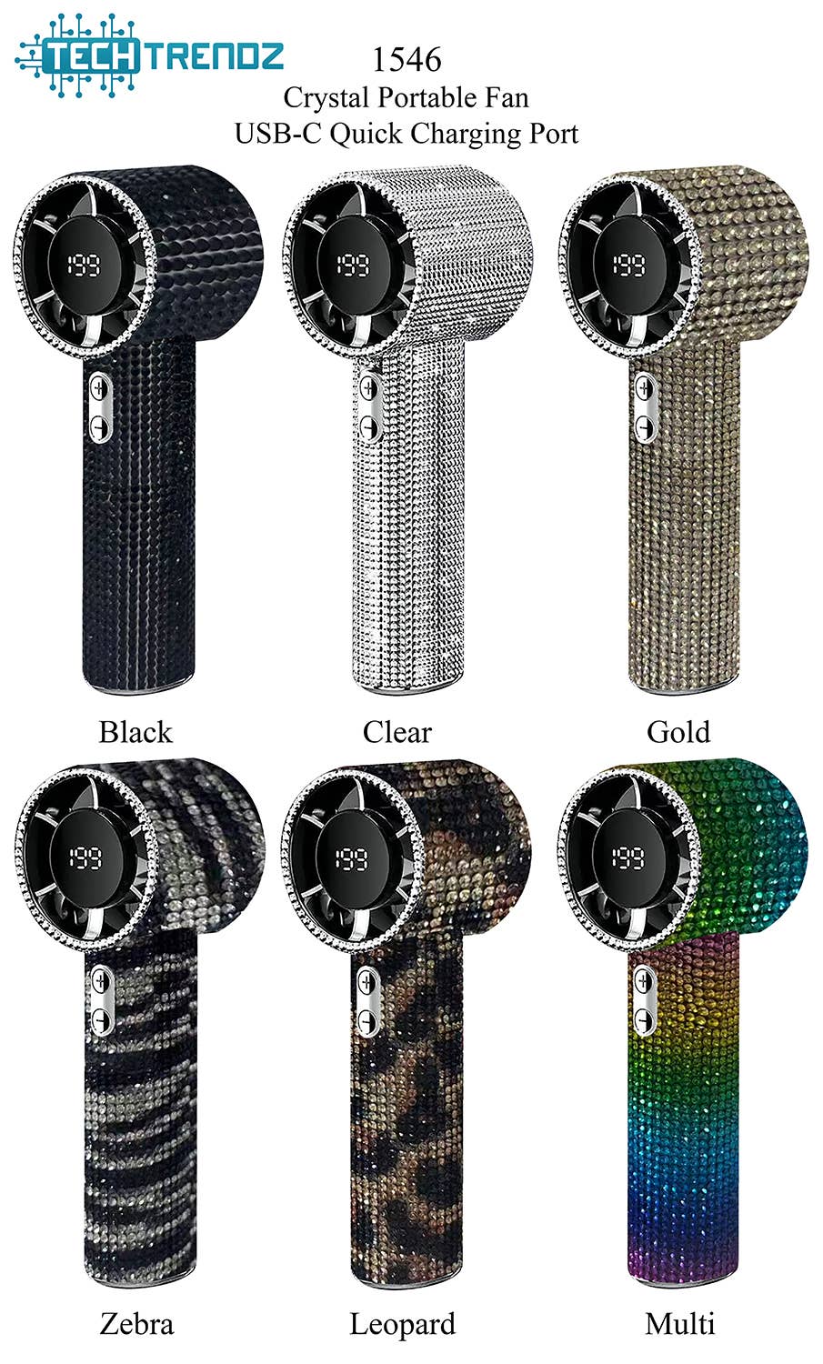 Rechargeable Crystal Handheld Fan