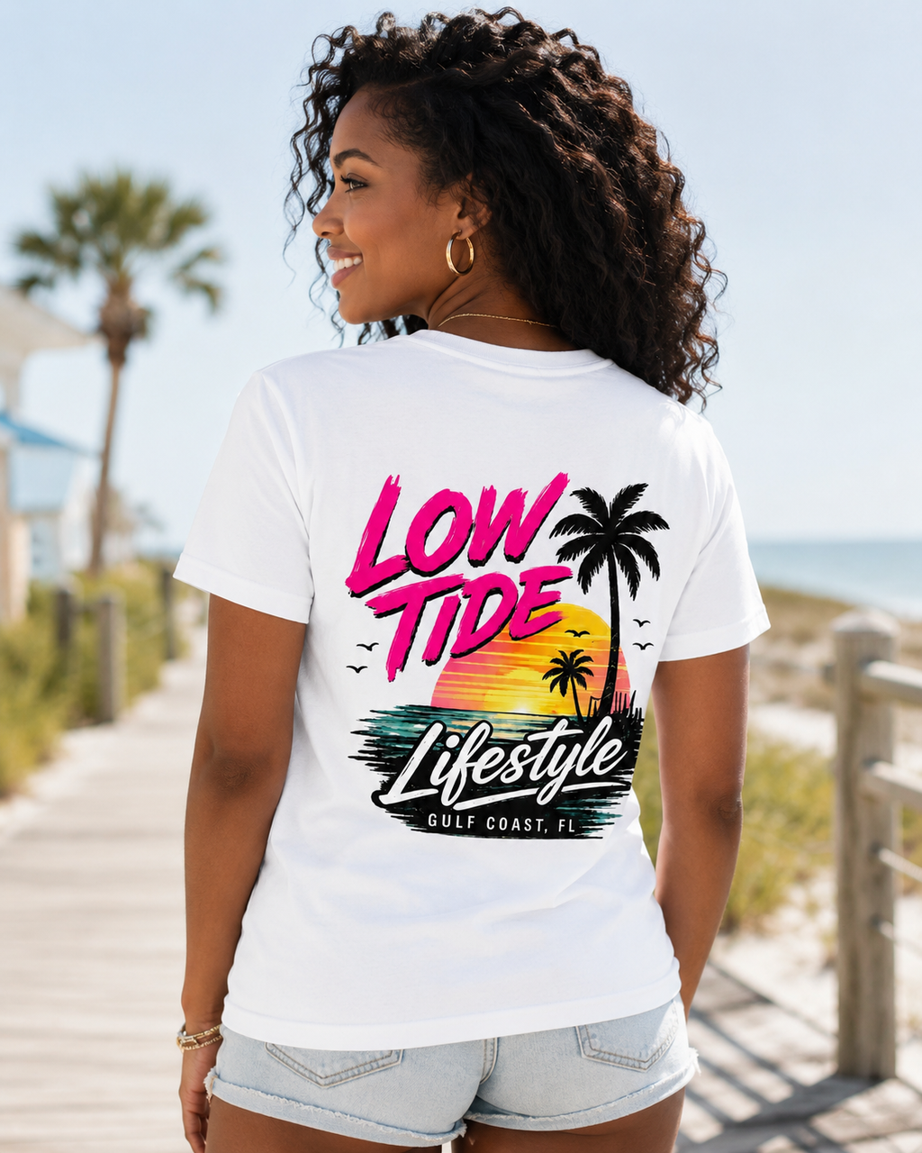 Low Tide Lifestyle Gulf Coast Tee | Heart & Hands Signature Beach Line