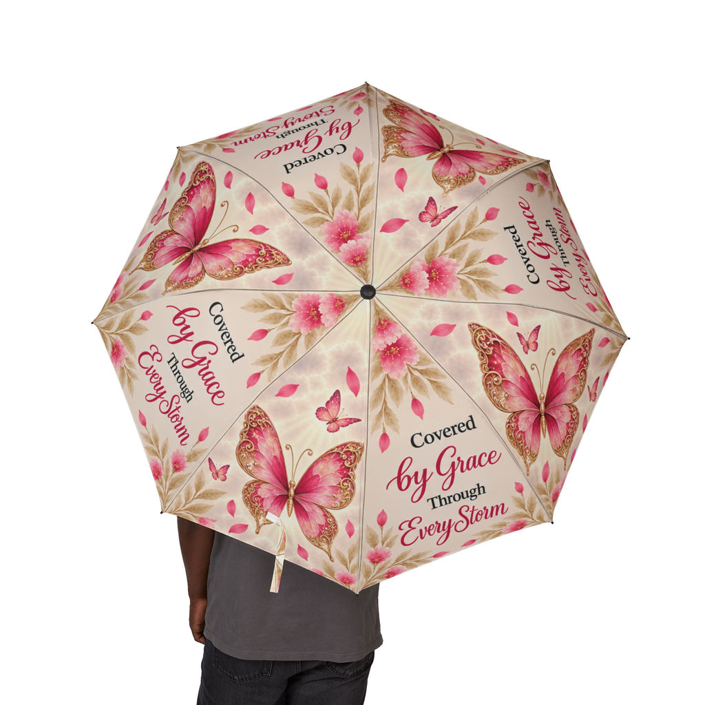 Through Every Storm Butterfly Umbrella | Faith-Inspired Foldable Umbrella