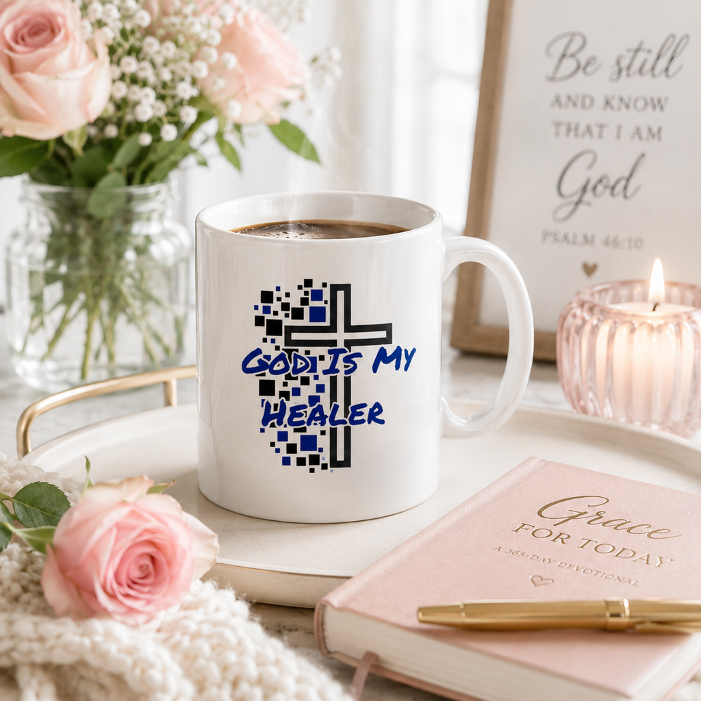 God Is My Healer Christian Coffee Mug|11 oz Ceramic Faith Inspired Gift