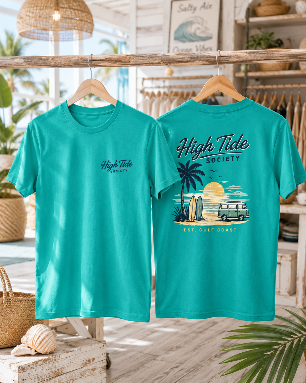 High Tide Society Gulf Coast Tee | Heart & Hands Signature Beach Line
