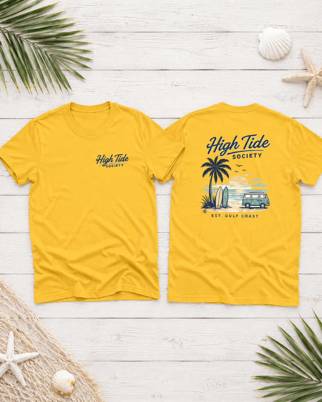 High Tide Society Gulf Coast Tee | Heart & Hands Signature Beach Line