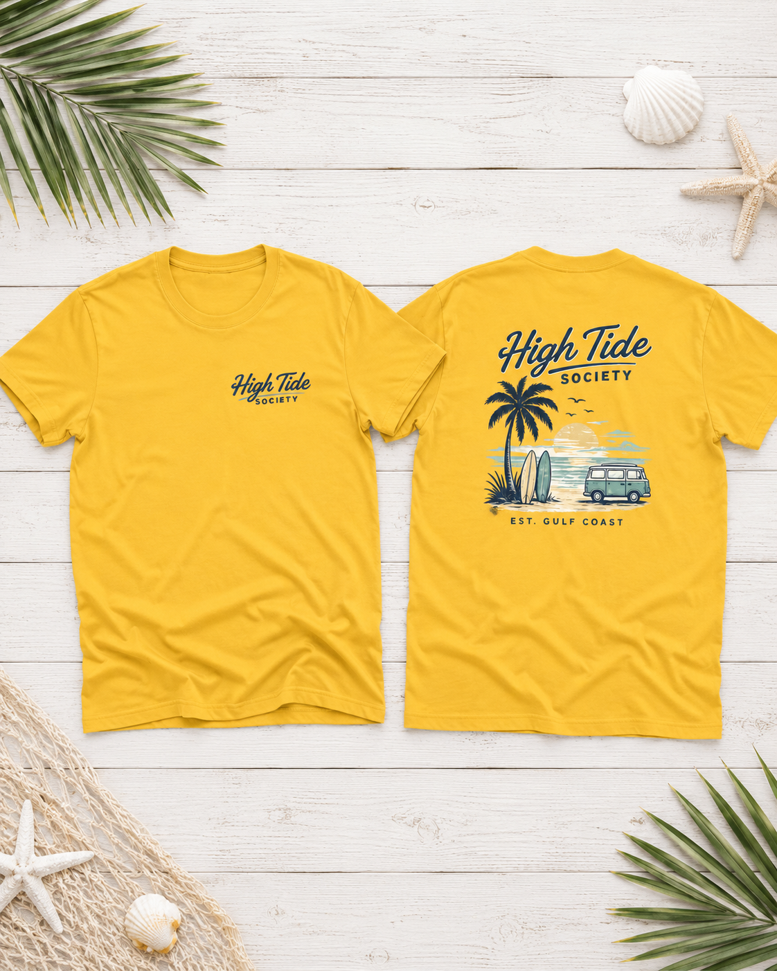 High Tide Society Gulf Coast Tee | Heart & Hands Signature Beach Line