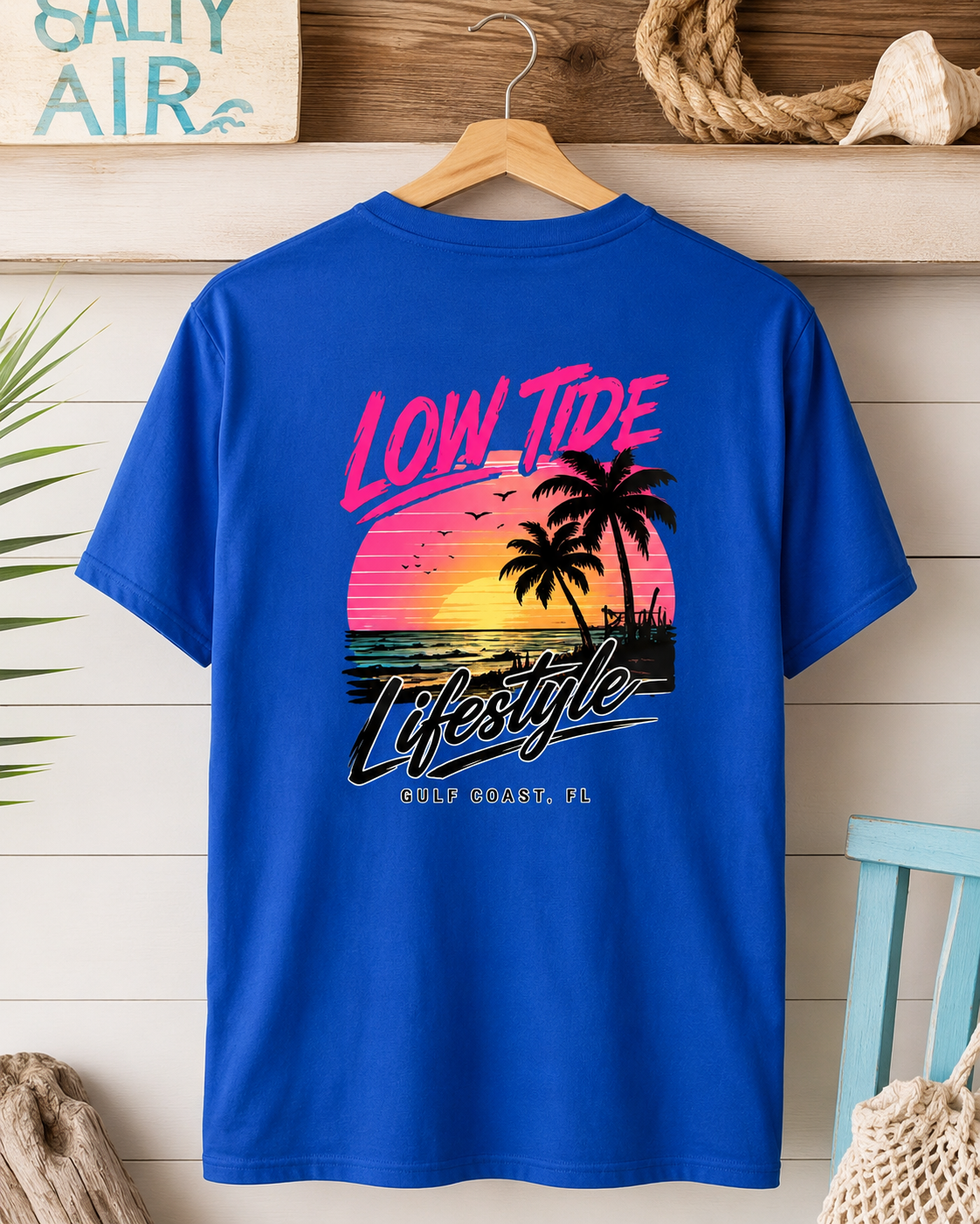 Neon Low Tide Lifestyle Gulf Coast Tee | Heart & Hands Signature Beach Line