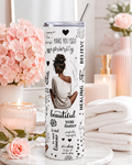 Relaxing Woman Illustration Stainless Steel Tumbler | 20oz Skinny Travel Cup