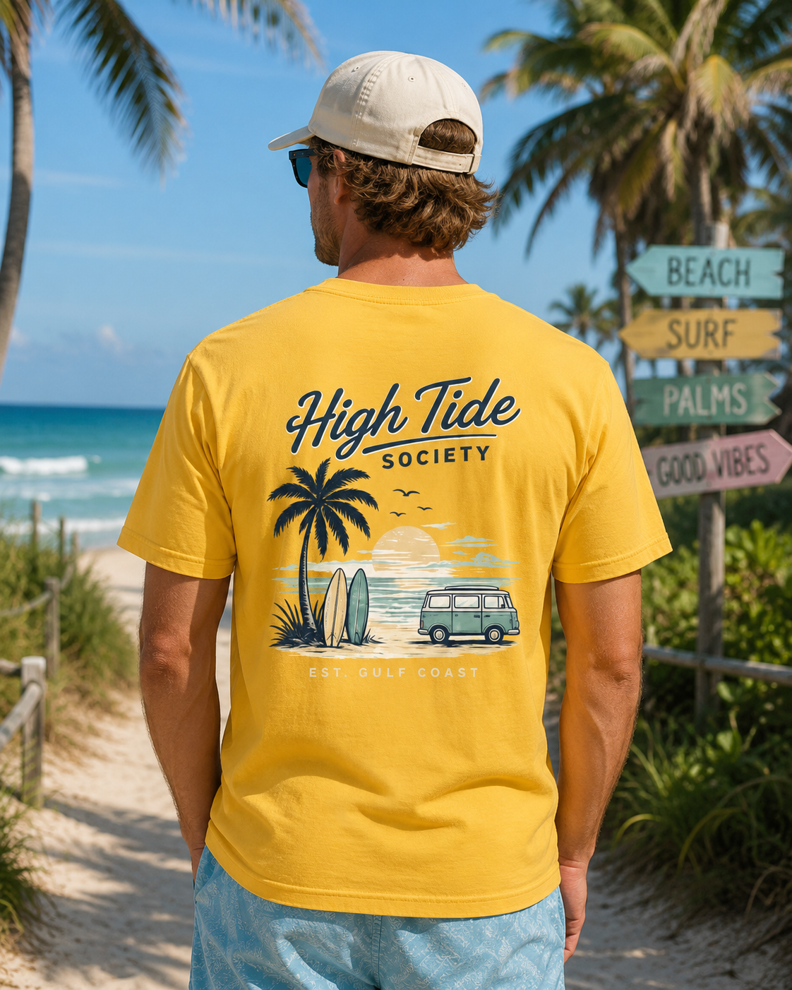 High Tide Society Gulf Coast Tee | Heart & Hands Signature Beach Line