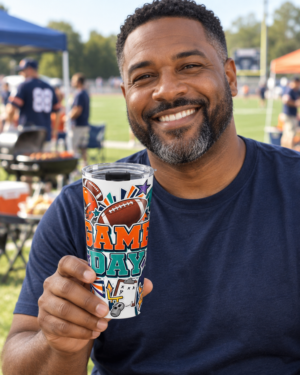Game Day Football Slim Tumbler | 20 oz Sports Tumbler