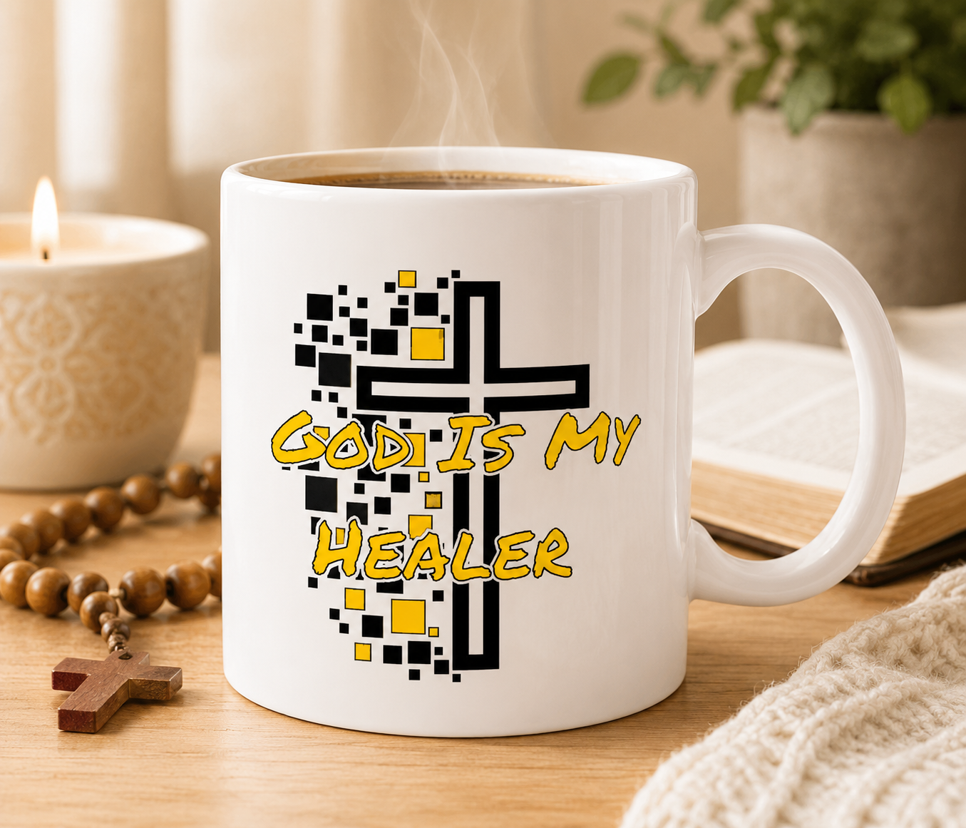God Is My Healer Christian Coffee Mug|11 oz Ceramic Faith Inspired Gift