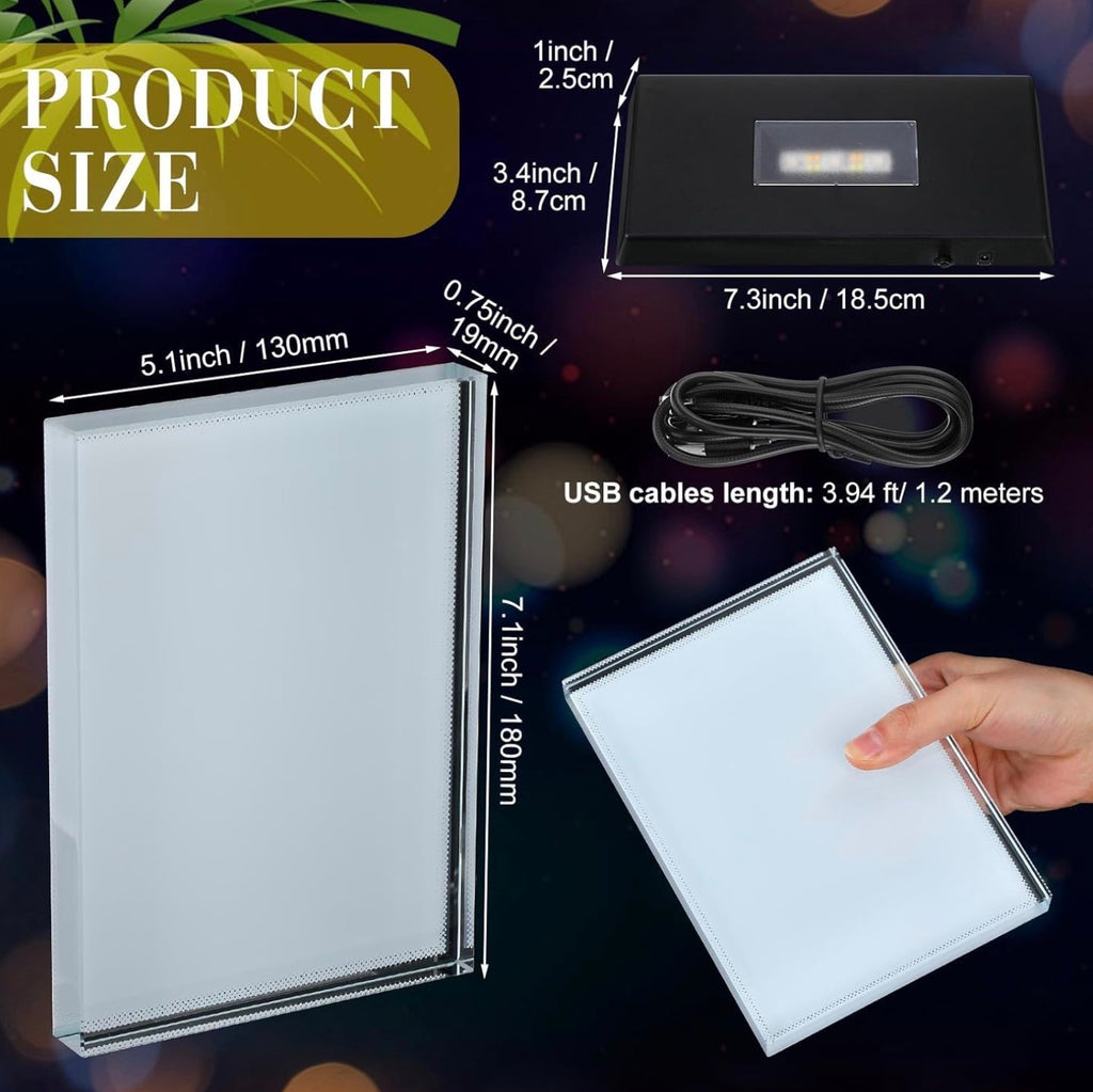 Personalized Crystal LED Photo Frame - Custom Light-Up Picture Display