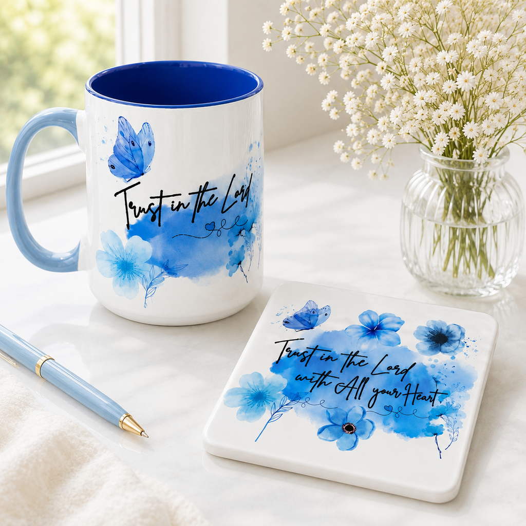 Trust in the Lord Mug & Coaster Gift Set